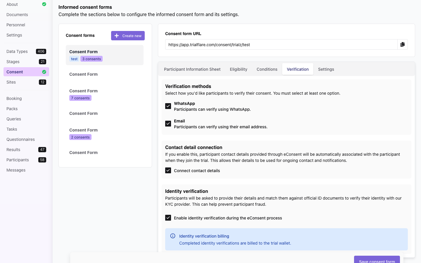 Trialflare eConsent management